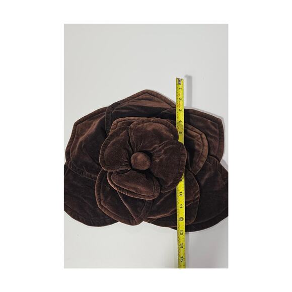 1980s Vintage Velour Flower Petal Tea Cozy Decor Mocha - Picture 6 of 6